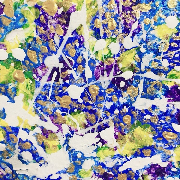 輝き 抽象画 ブルーゴールド | MARONHAPPY