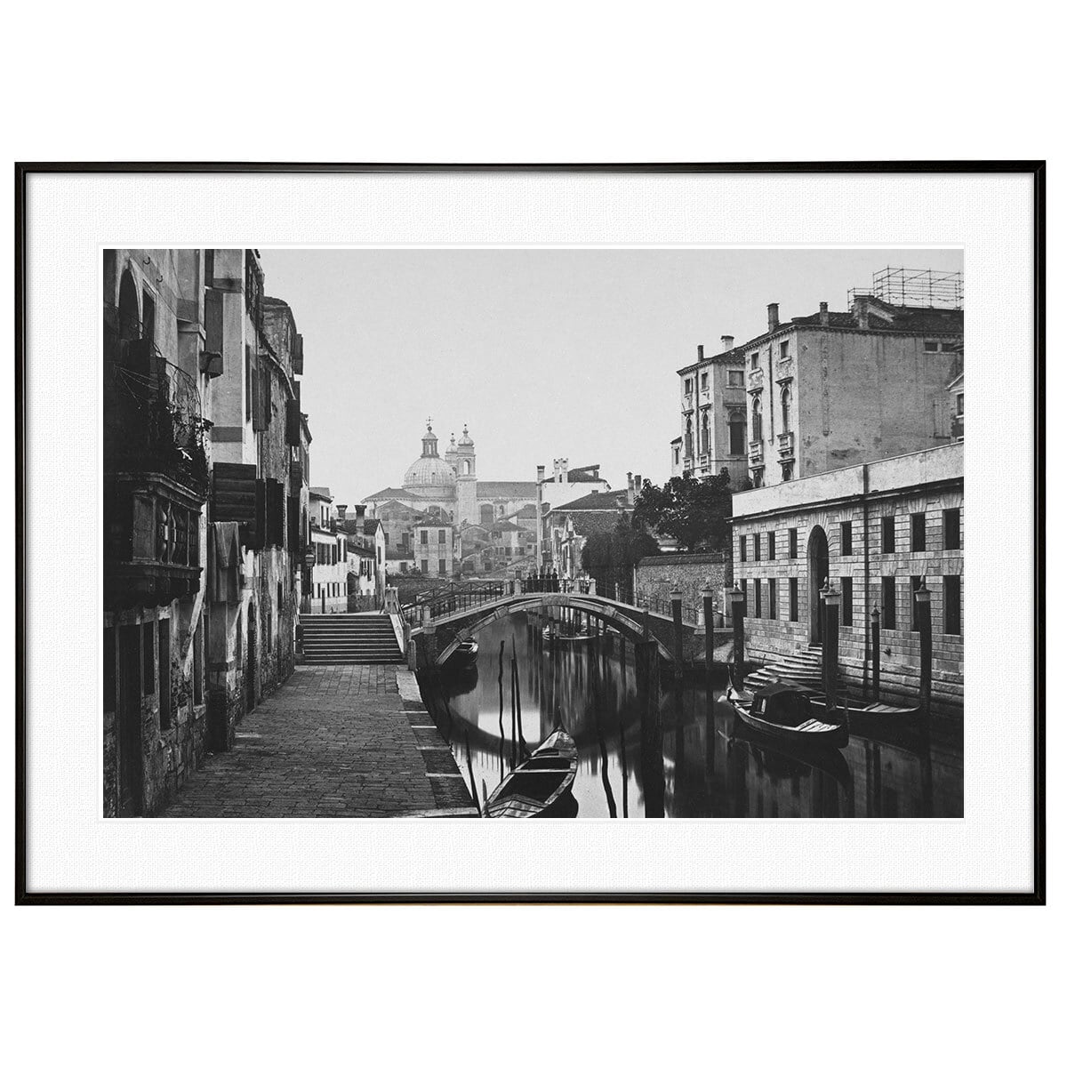 イタリア写真 19世紀のヴェネツィア インテリアモノクロアートポスター
