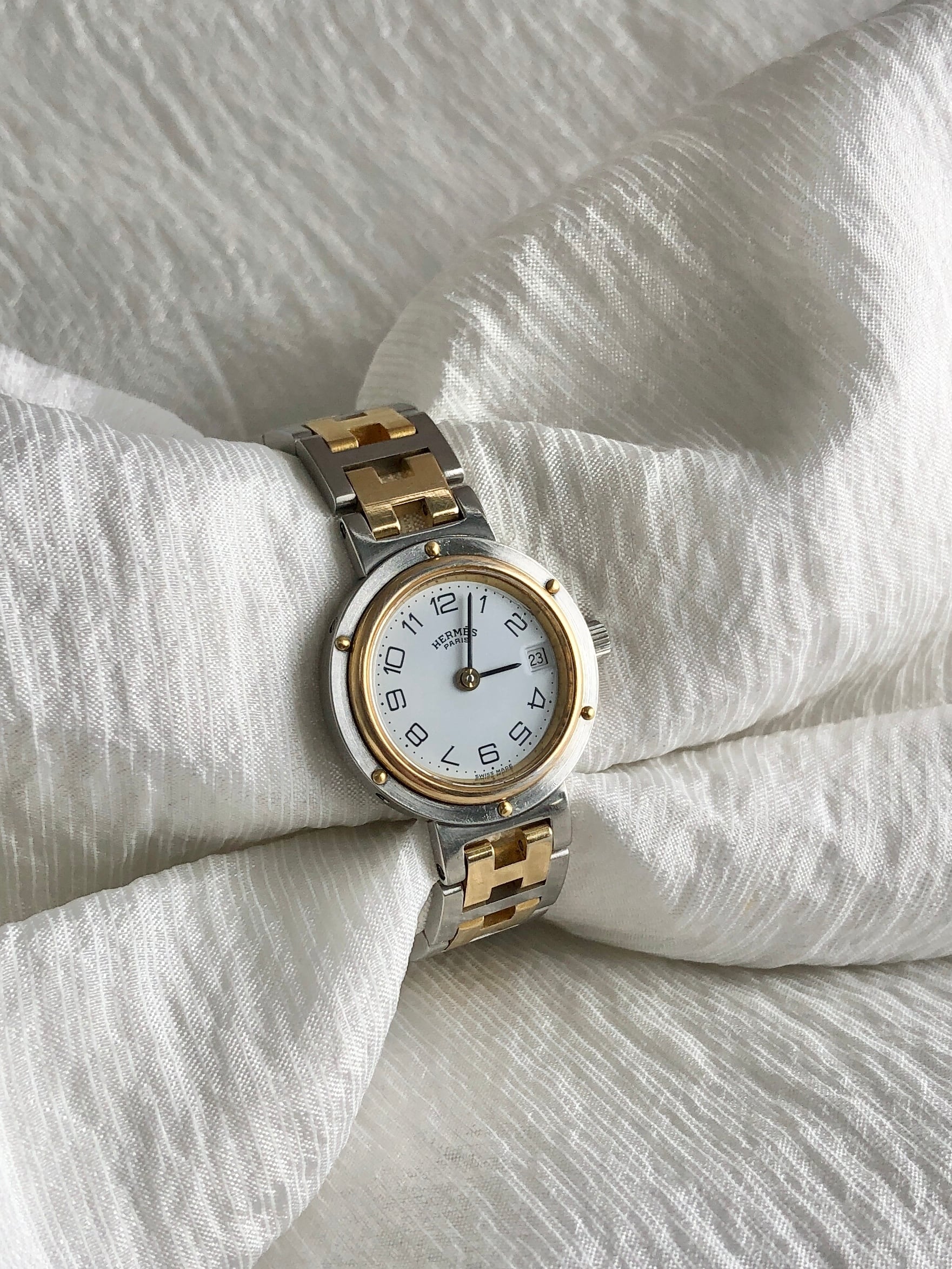 HERMES エルメス 腕時計 ゴールド シルバー ステンレススチール