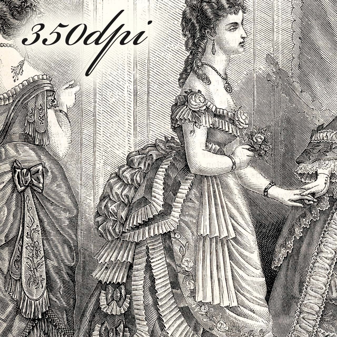 印刷用350dpiデータ】1873 フランスファッション誌『 La Mode