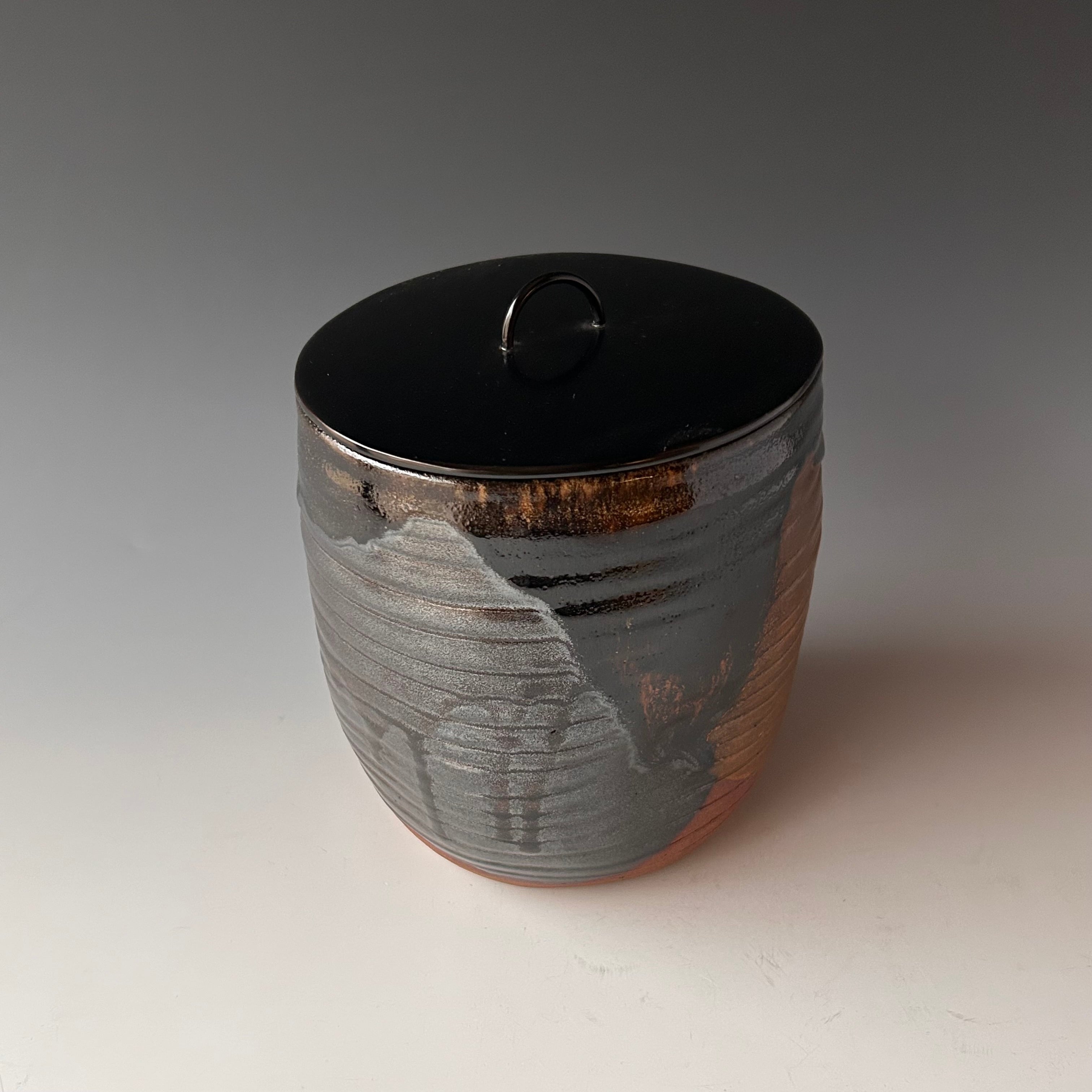 茶道具 高取写 一重口 水指 須田祥豊 共箱 京焼 陶芸 棚 茶会 稽古 裏