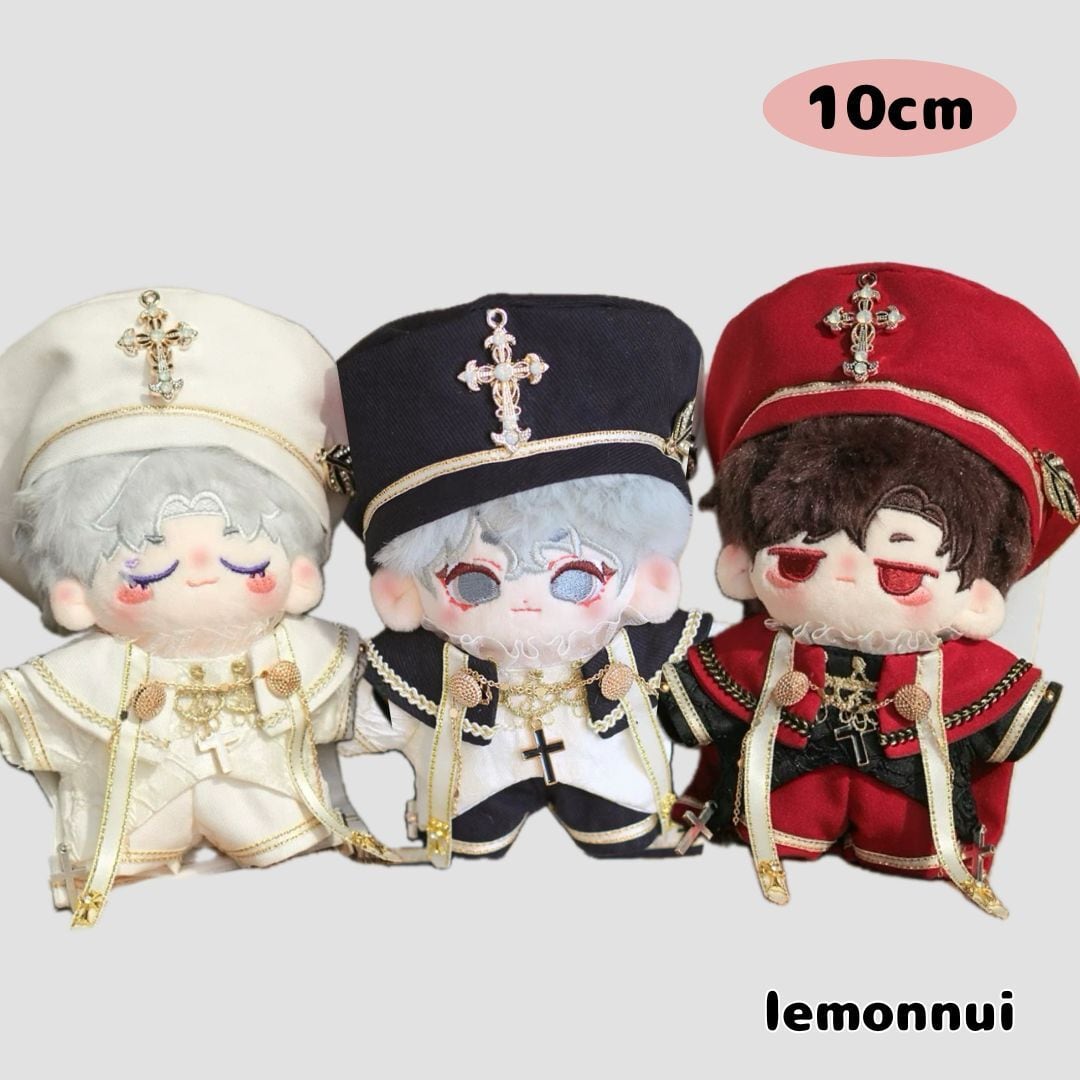 10cm ぬいぐるみ服 着せ替え お出かけ 帽子付き 十字架 ぬい活 推し活
