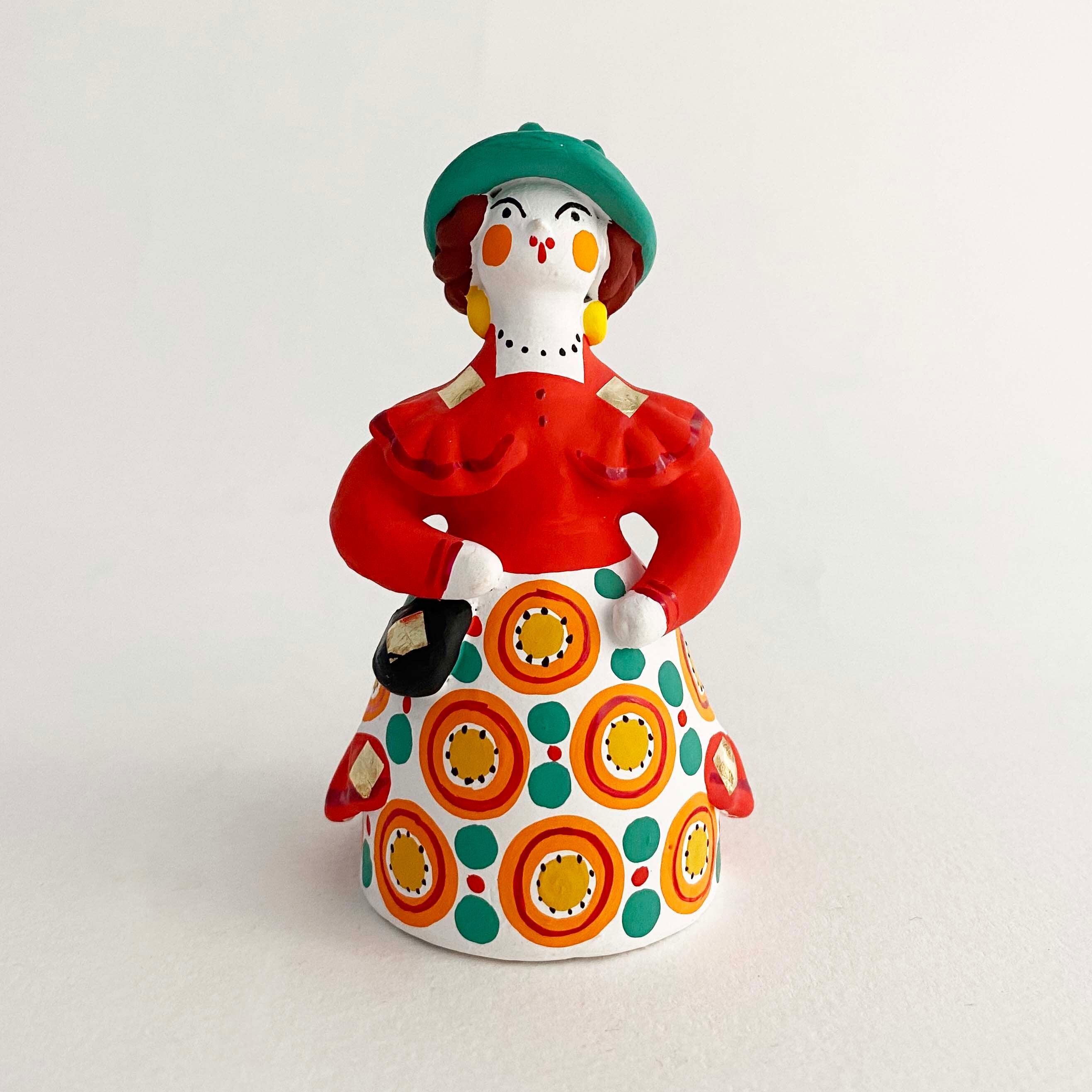 ディムコヴォ土人形 / 緑の帽子の婦人 | kokeshka