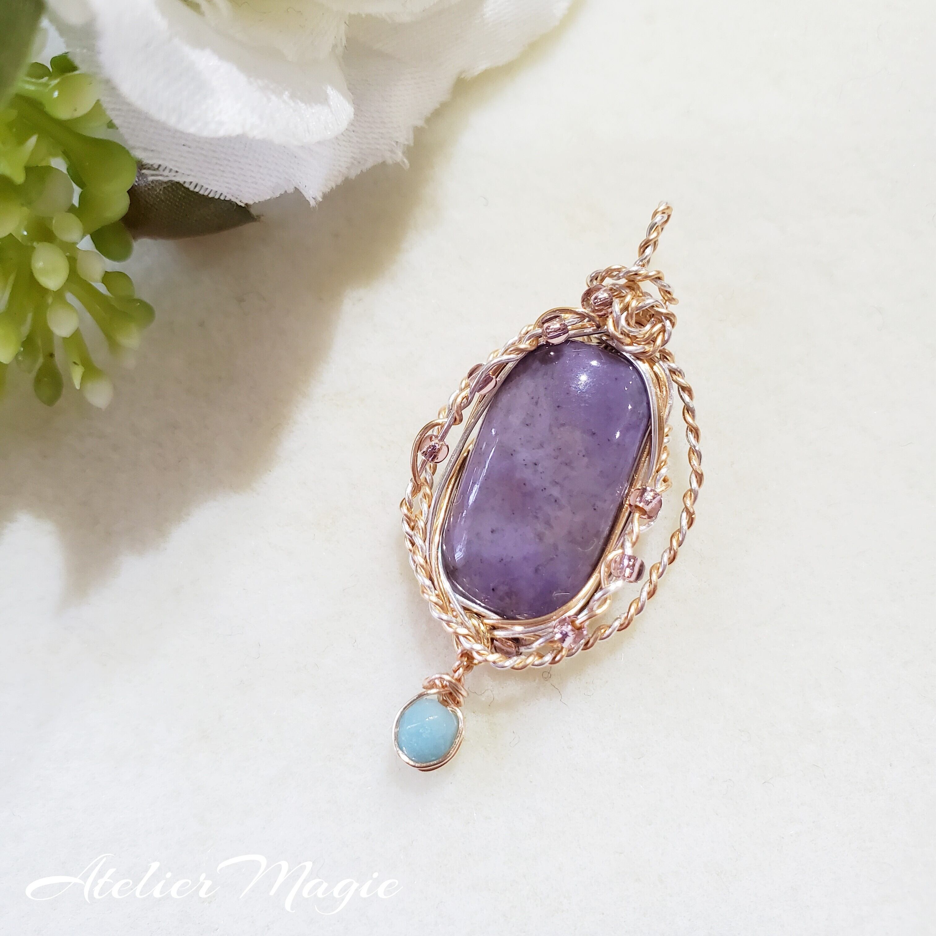 ラベンダー翡翠器と匙