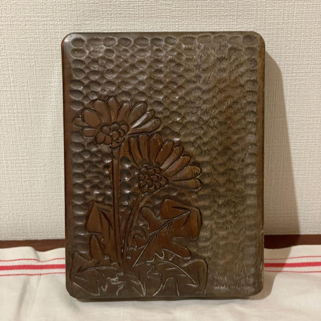 鎌倉彫アート 本アンティーク後藤斎宮（博古堂）箱物文箱・硯箱