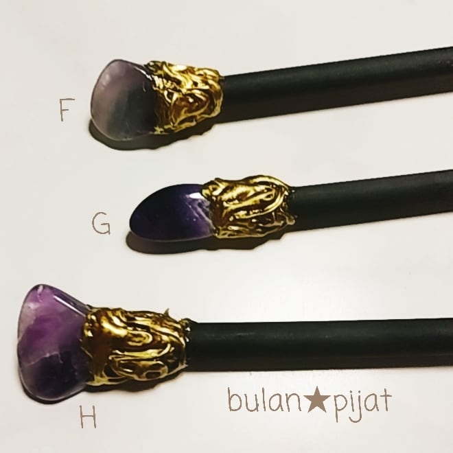 57cm 天然石アメジスト エンジェルワンド ロングワンド 天使の魔法の杖