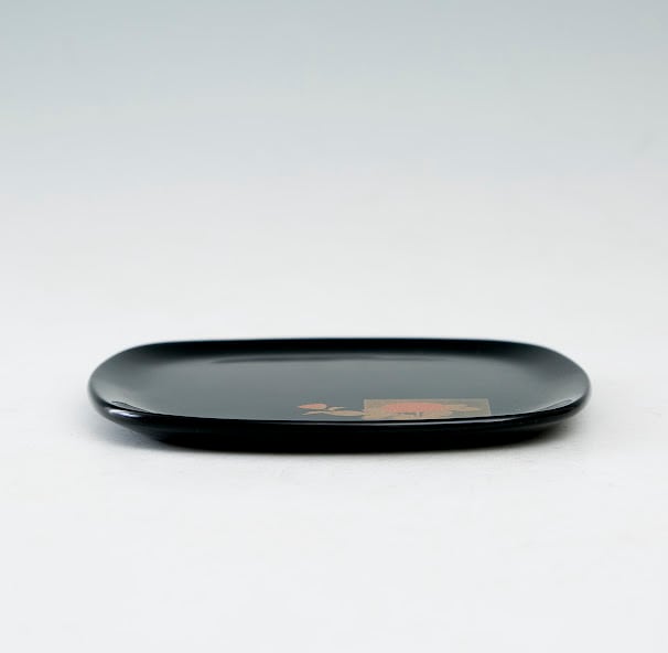 輪島塗 色紙五聖蒔絵 銘々皿 川原秀 共箱 菓子皿 角皿 おせちの取り皿