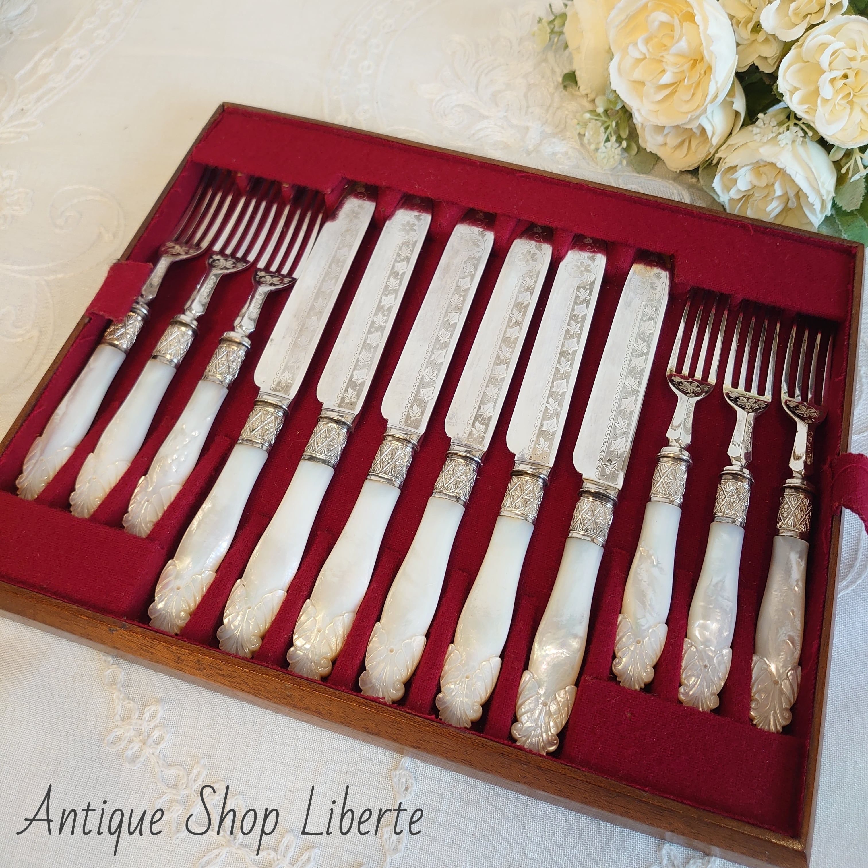 Allen & Darwin】【白蝶貝】ビクトリアンのパストリーセット12本 Allen