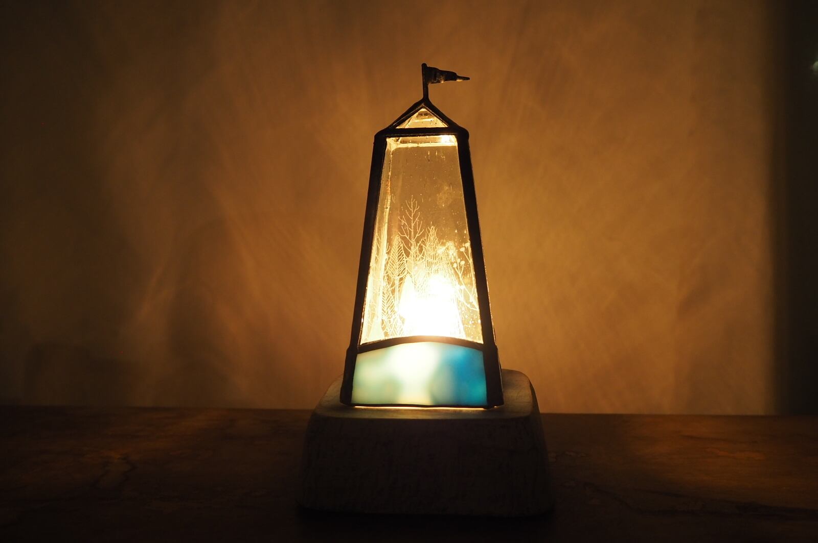 雪ガラス 長野深雪さん ライト ステンドグラス 雪ガラス ステンド