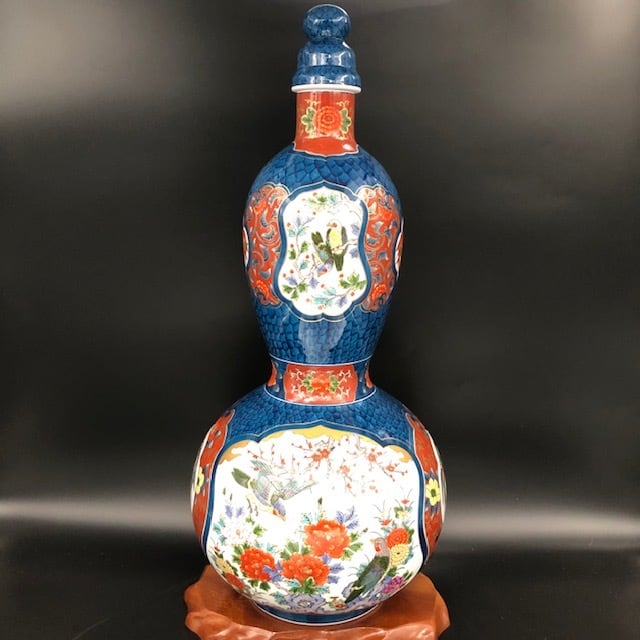 有田焼 藤井勝雲窯 染錦花鳥瓢型壷 | 有田焼ショップ まるとも陶磁器