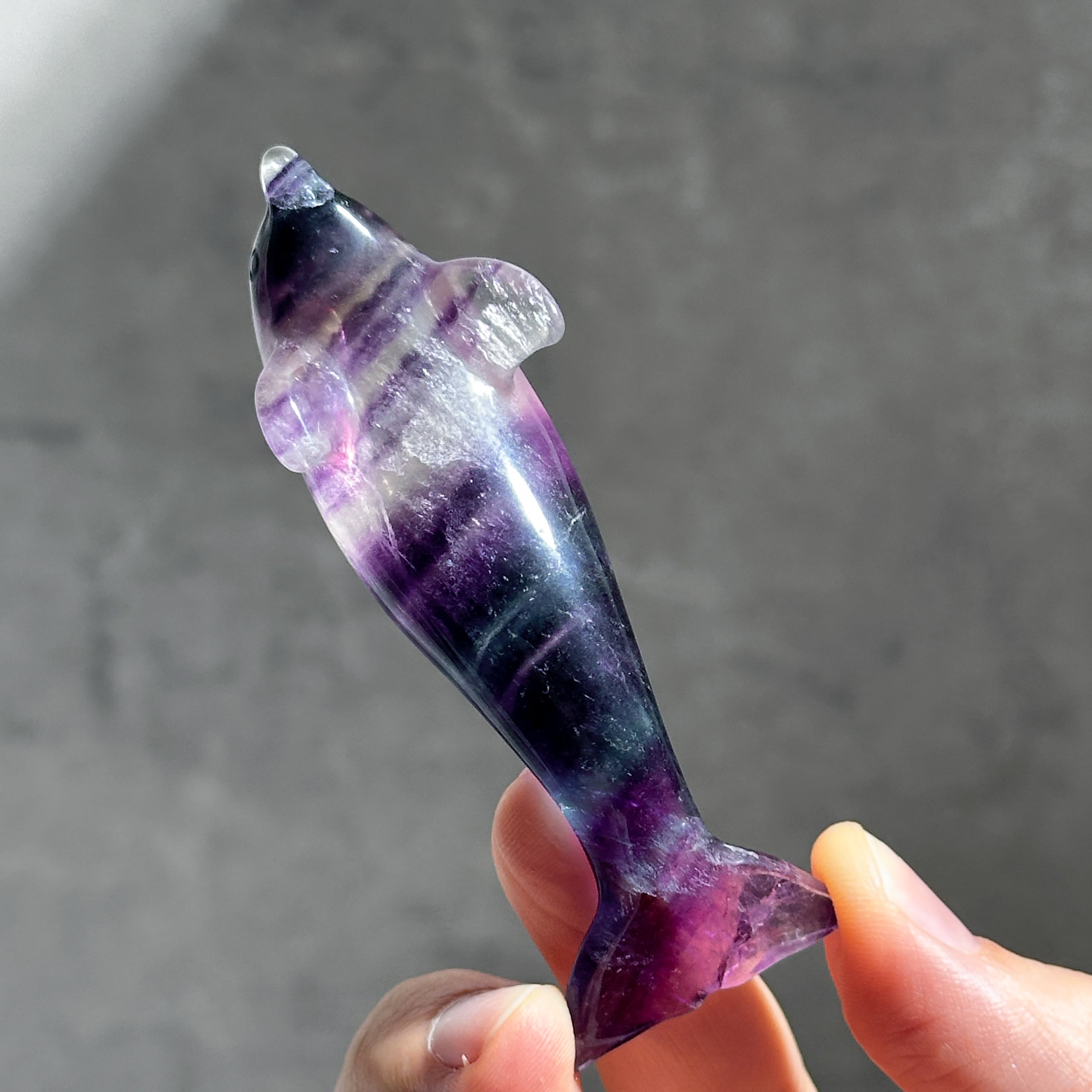 レインボーフローライト イルカ45◇ Fluorite ◇天然石