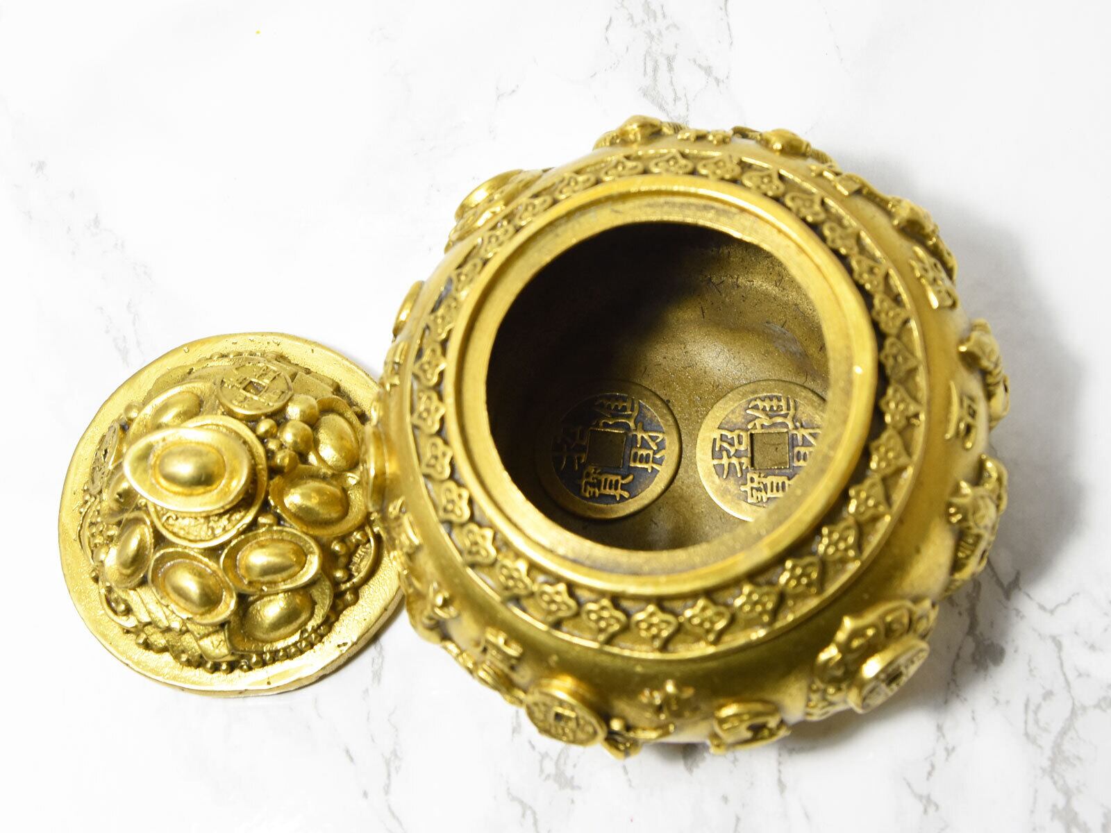 中国古美術 銅製 風水置物 牛拉元宝 開運 招財 五行財神 風水銅器 吉祥