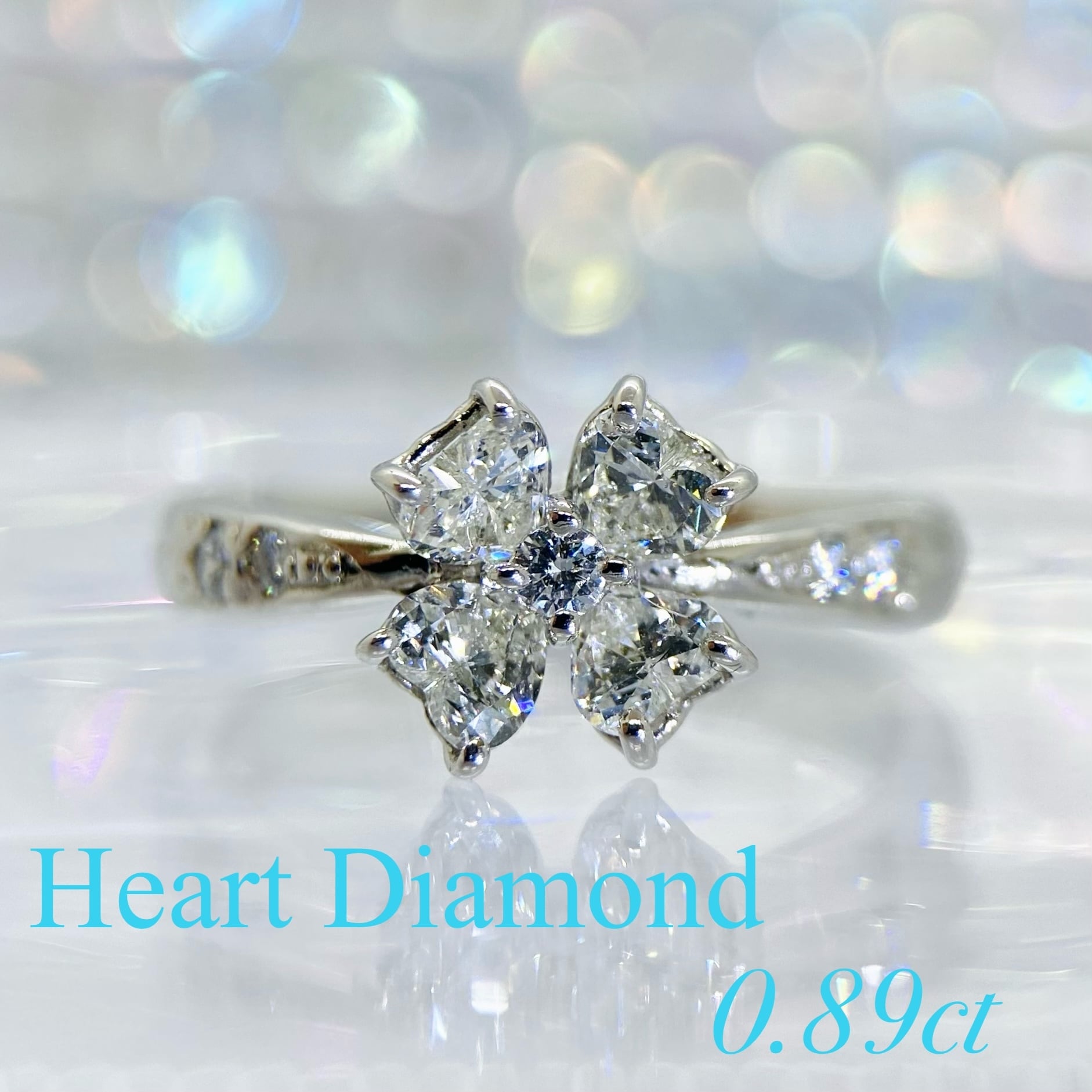 15mm大粒 真珠フラワーデザインリング ダイヤプラチナ製