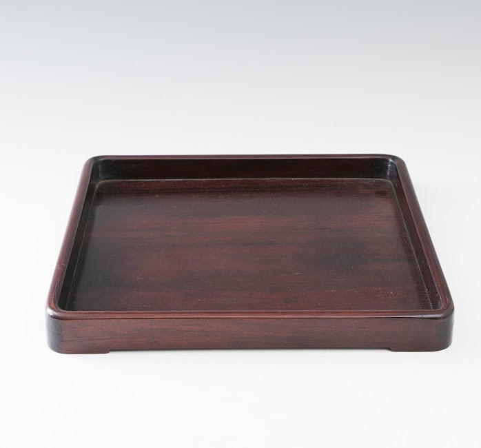 唐木 四方盆 角盆 お盆 時代物 菓子盆 お膳 天然木 茶道具 茶会 煎茶