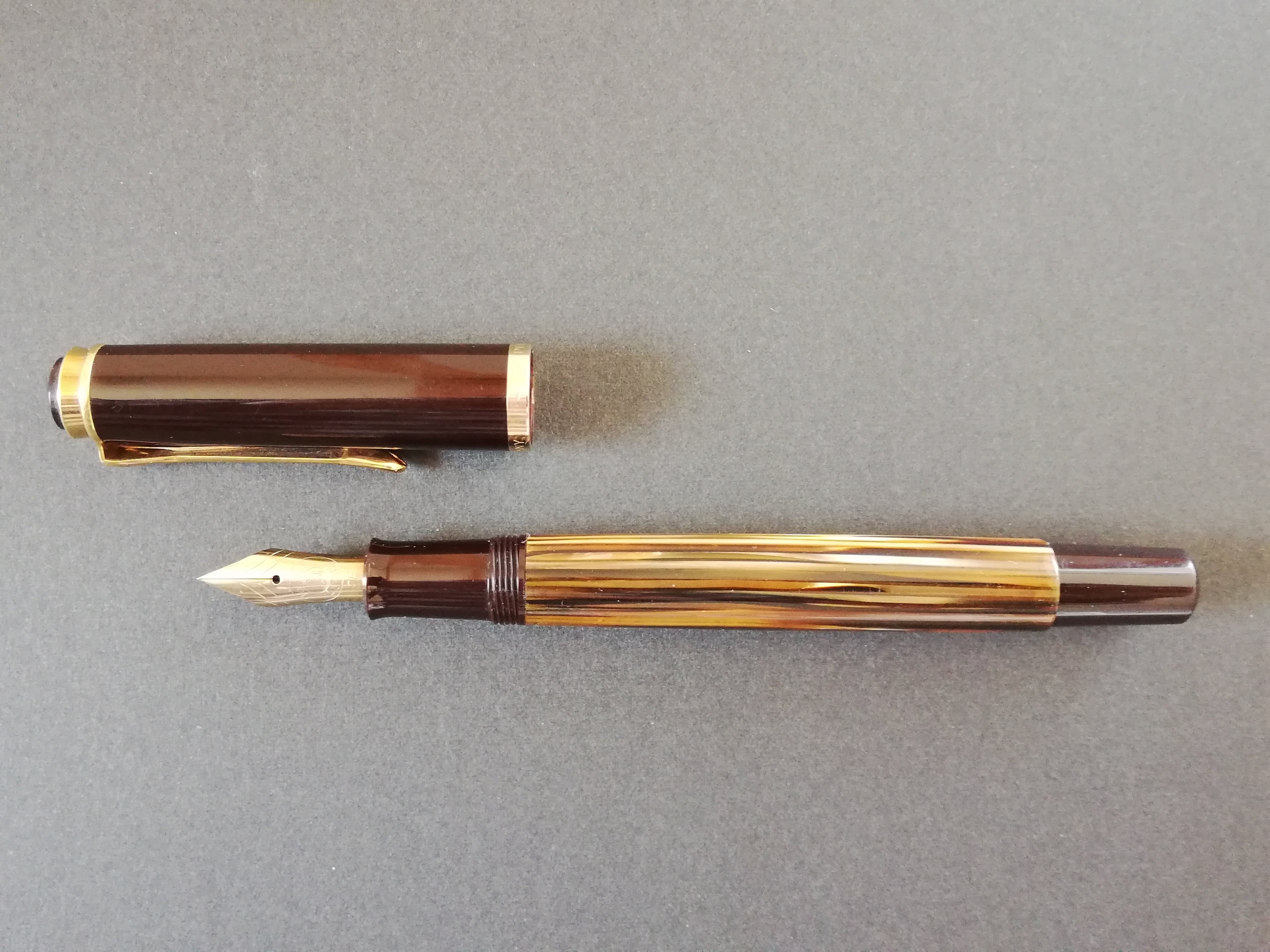 50s ペリカン400 ブラウン Pelikan 400 brown （極細字） 14K 02251
