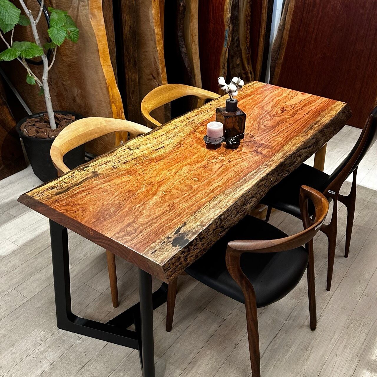 ブビンガ 一枚板 約151cm x 89cm 座卓の天板のみ 天板 テーブル 座卓