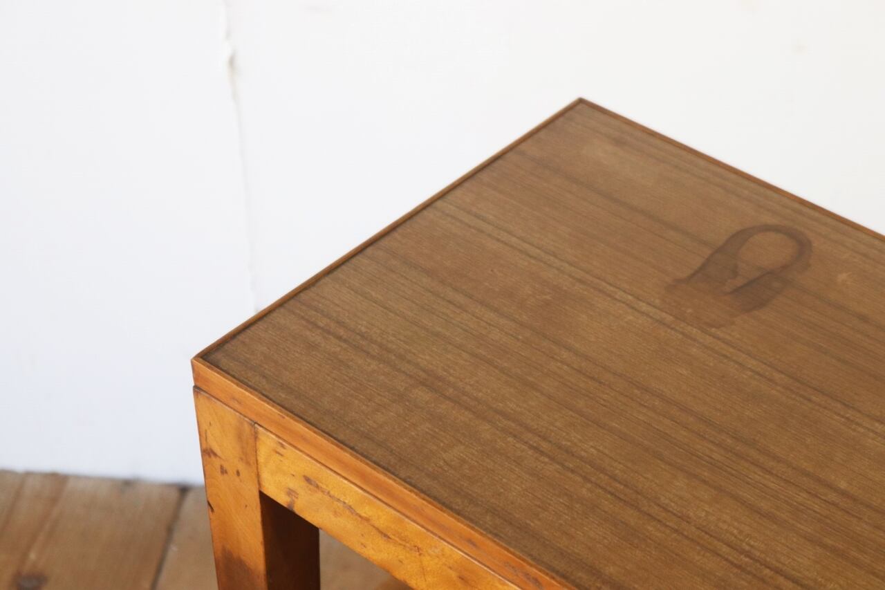 レトロ 花台 飾り台 展示台 テーブル 机 ラワン材 メラミン天板