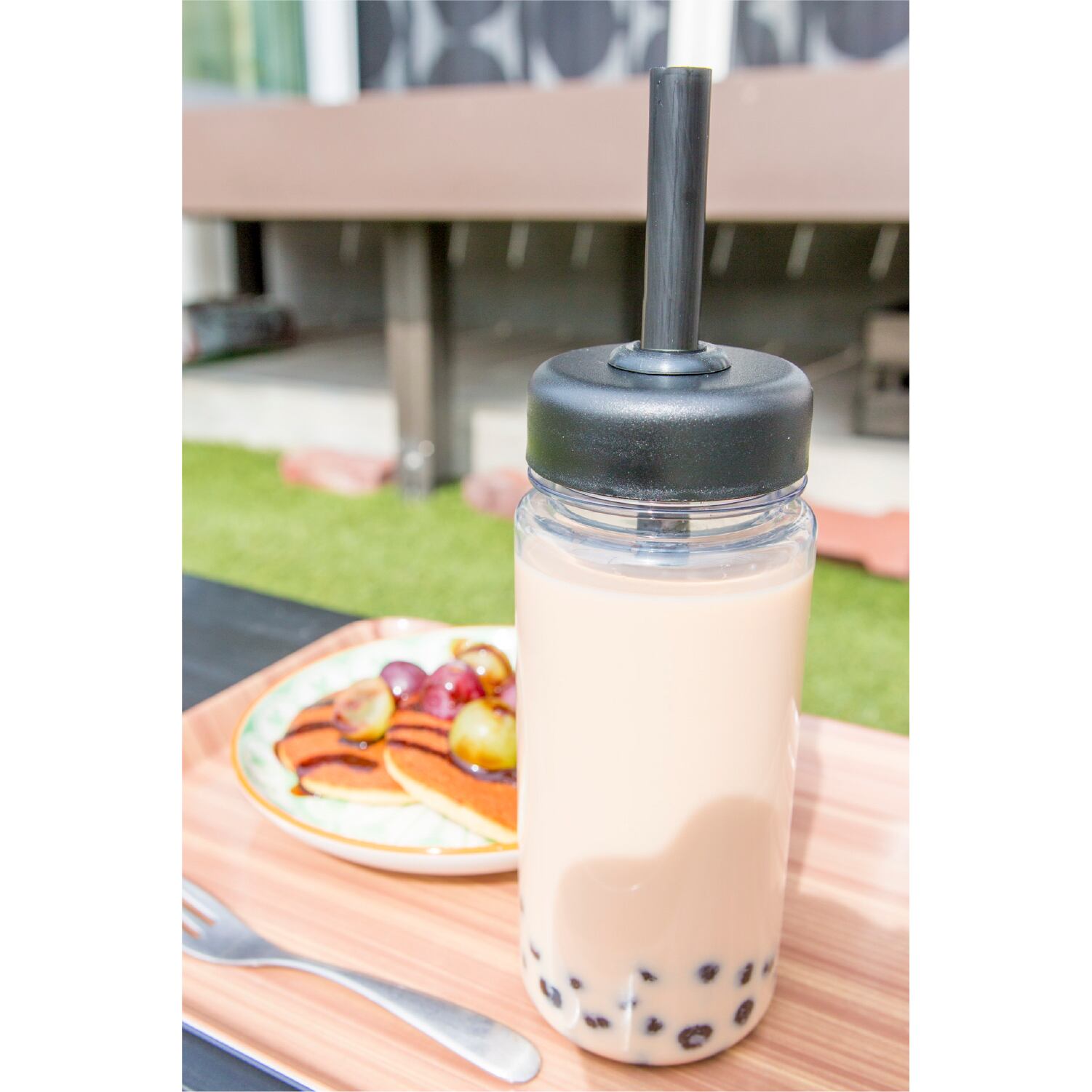 タピオカ専用ドリンクボトル 2個セット（400ml＋300ml 専用ストロー5色