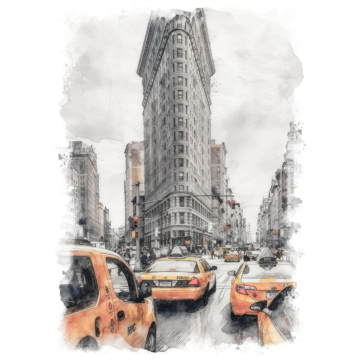 絵画 アメリカ 風景画(街並み) ニューヨーク フラットアイアン