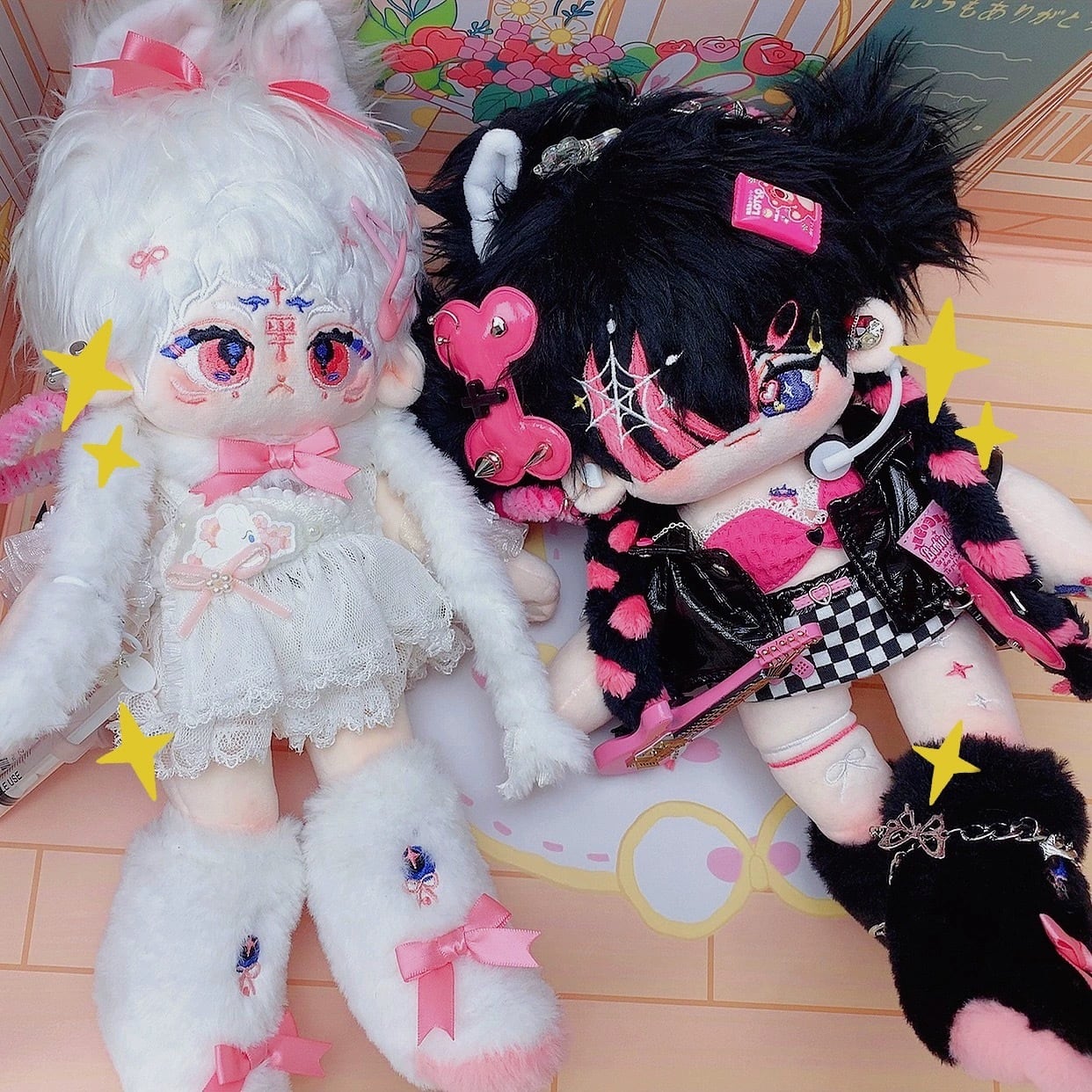 やや難有】無属性 自作ぬいぐるみ 約10cm やや難有】無属性 自作