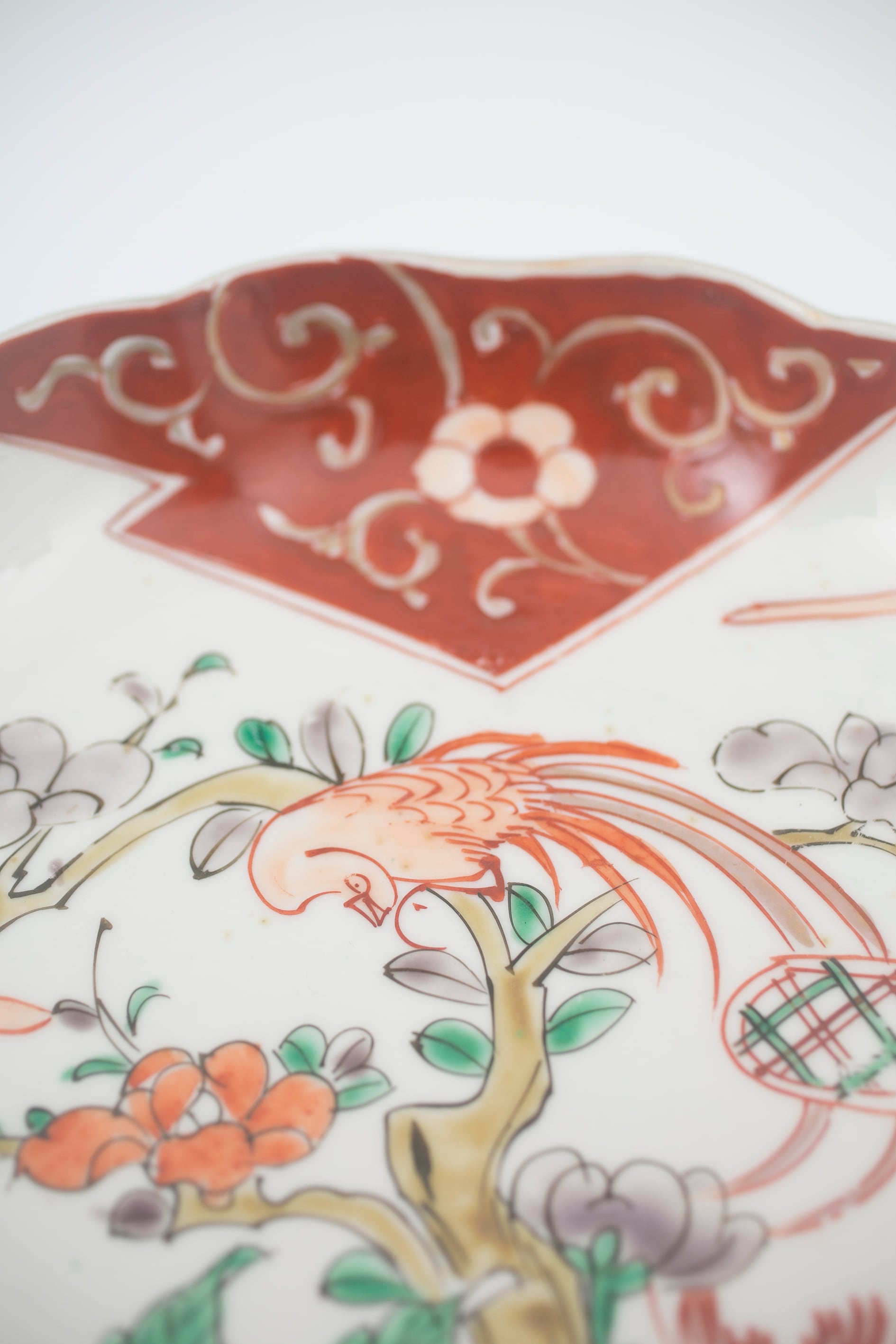 e1493 古伊万里 色絵 小皿 5枚 鶴 銘々皿 径13cm e1493 古伊万里 色絵