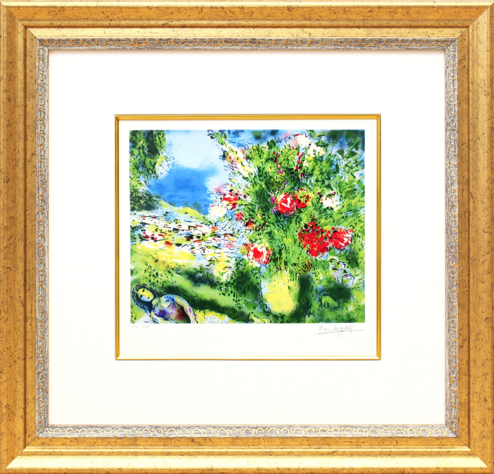 マルク シャガール絵画「風景画」額縁4色選択可能 作品証明書 展示用