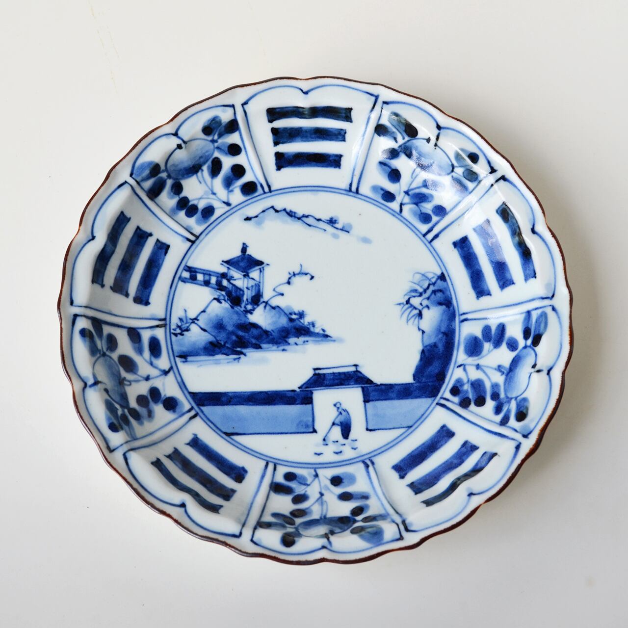 46 タナカ様 値下げ 伊万里 人物 山水 染付 皿 飾り皿 【公式通販】
