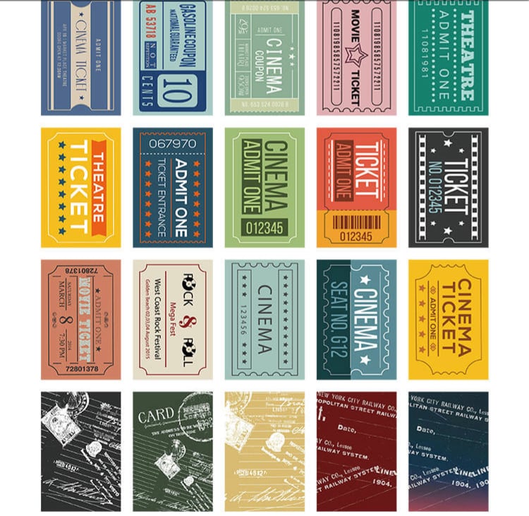 L250nc 海外 レトロチケット 100枚 素材紙 | 〜honey bee〜ハニービー