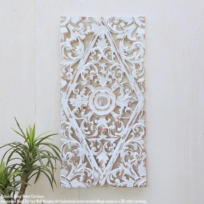 Amazon.co.jp: アジアン雑貨 木製 壁掛けバリ島産、一刀彫り、扁額