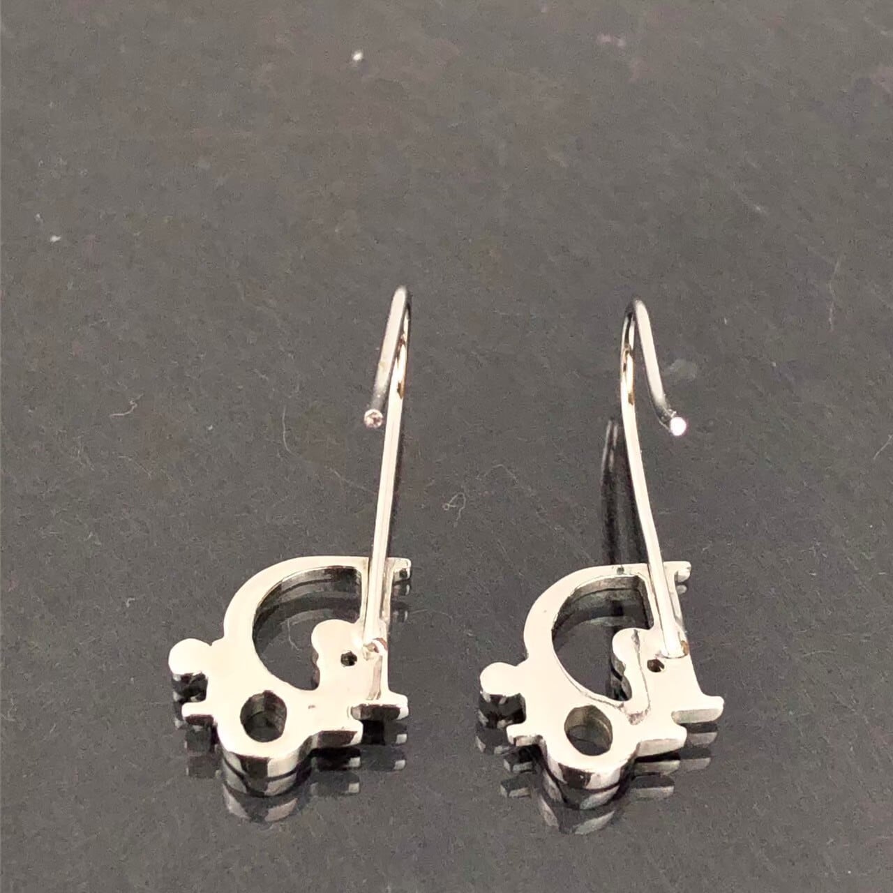 中古】クリスチャンディオール Dior トロッター ロゴ ピアス シルバー