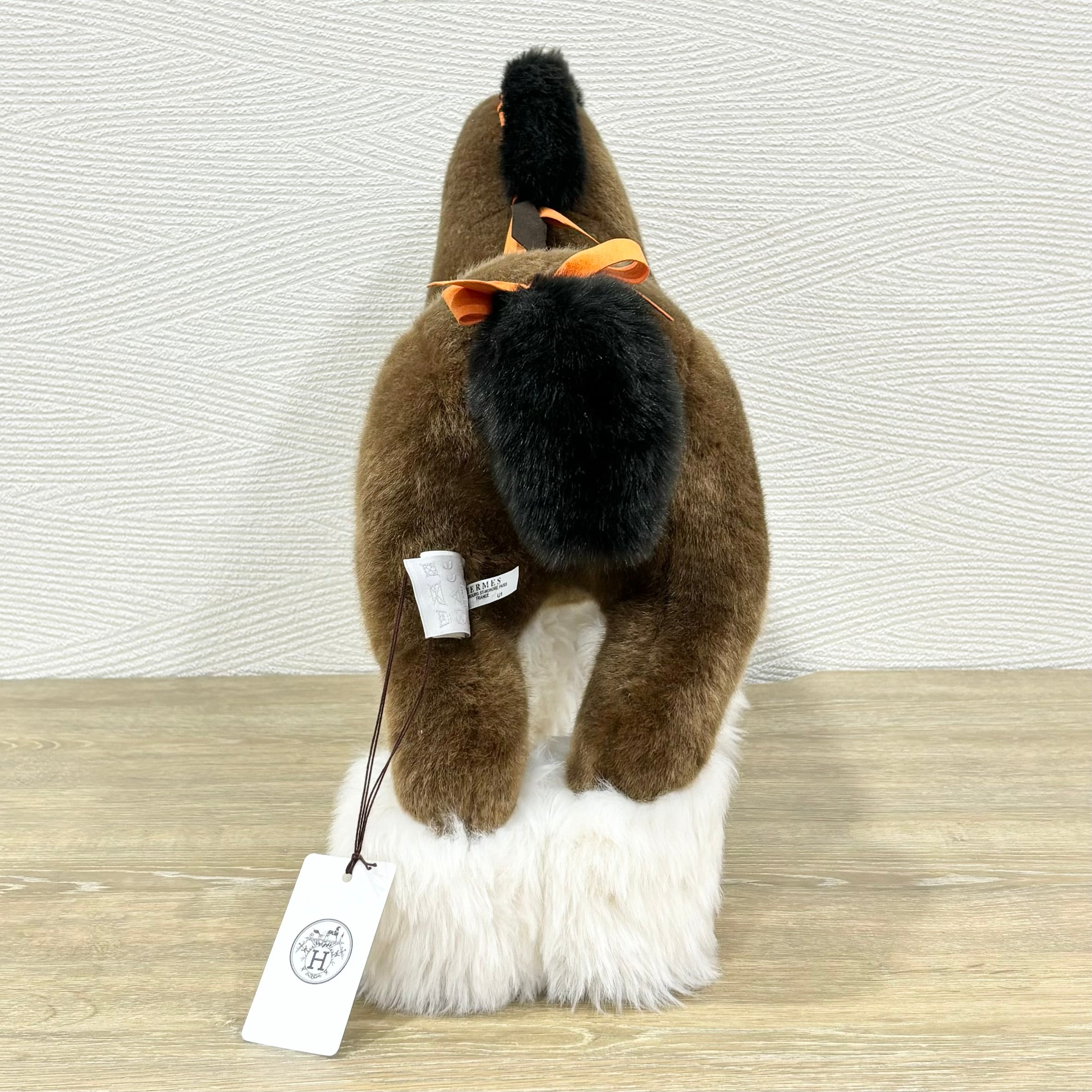 未使用品◎HERMESエルメス ぬいぐるみ/馬/ロデオ/エルミー/PM/ブラウン