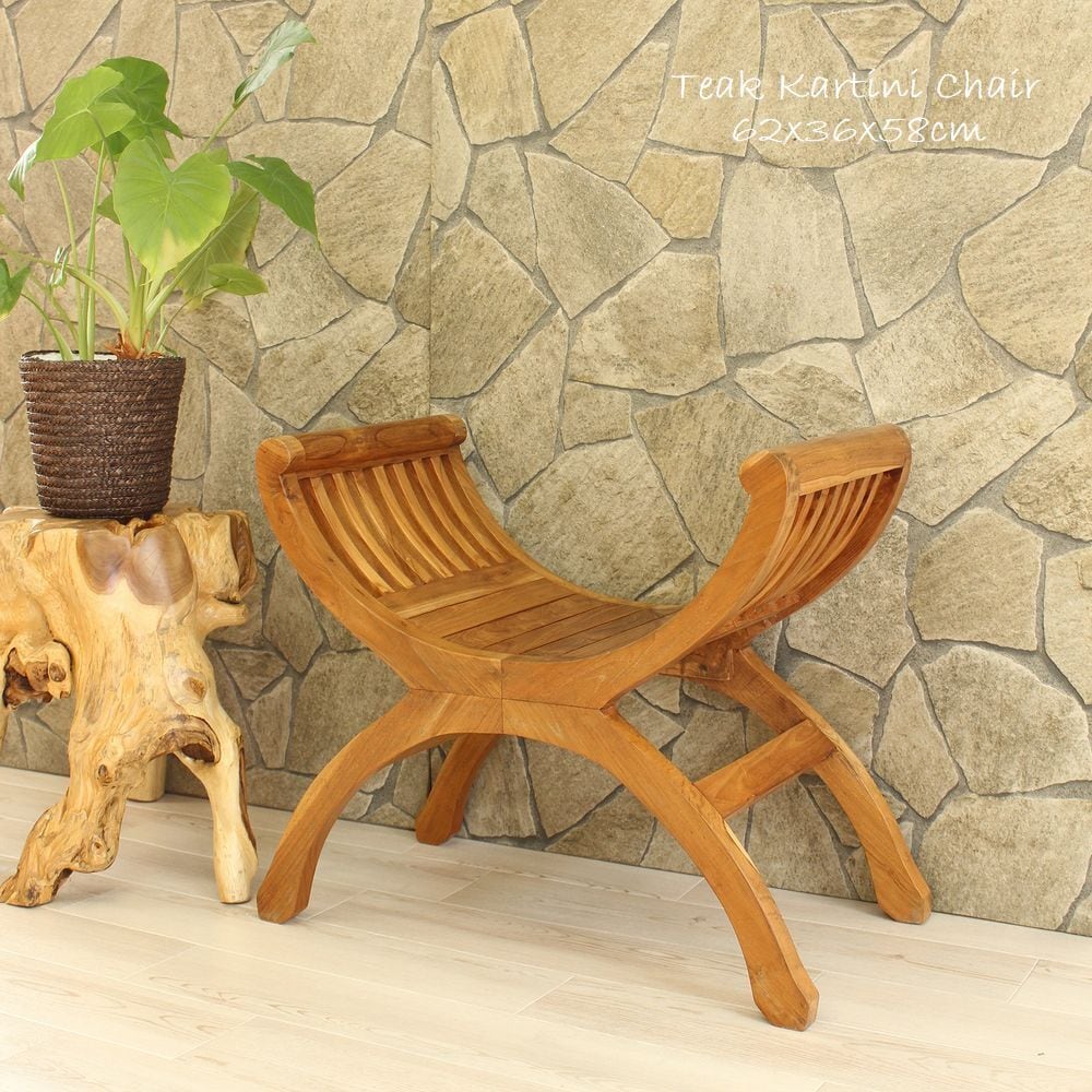 手のスツール椅子 イス チェア オブジェ アジアン家具 バリ風 クリヤー