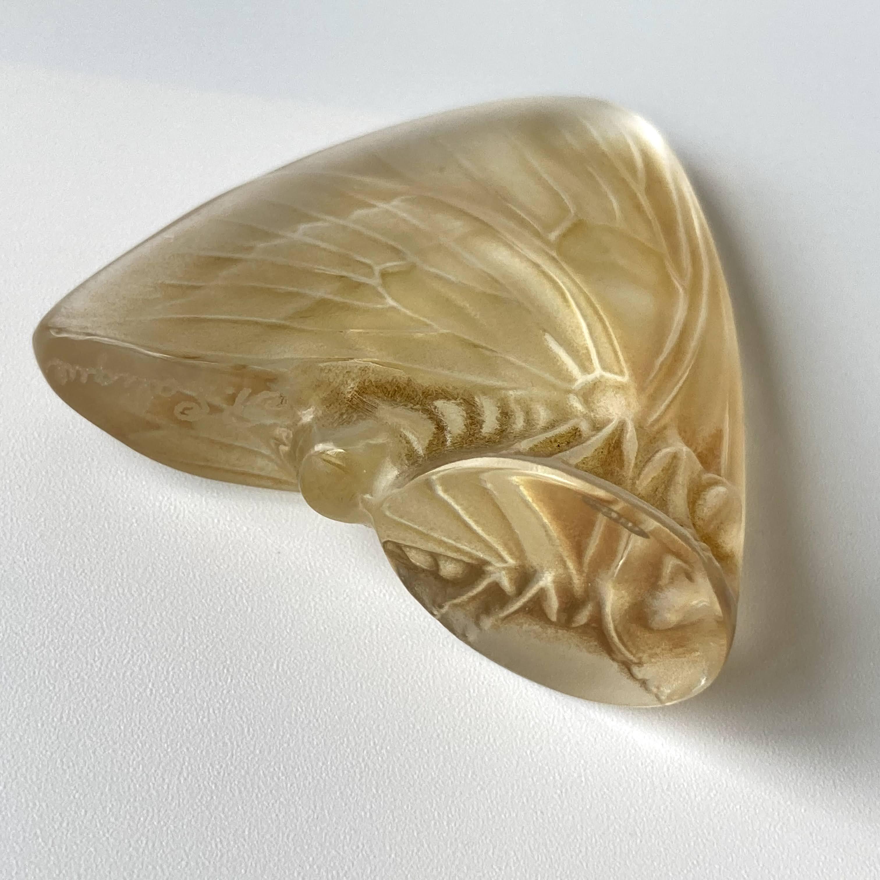 ルネ・ラリック R.LALIQUE 「Papillon Ailes Fermees」 蝶 印章 彫像