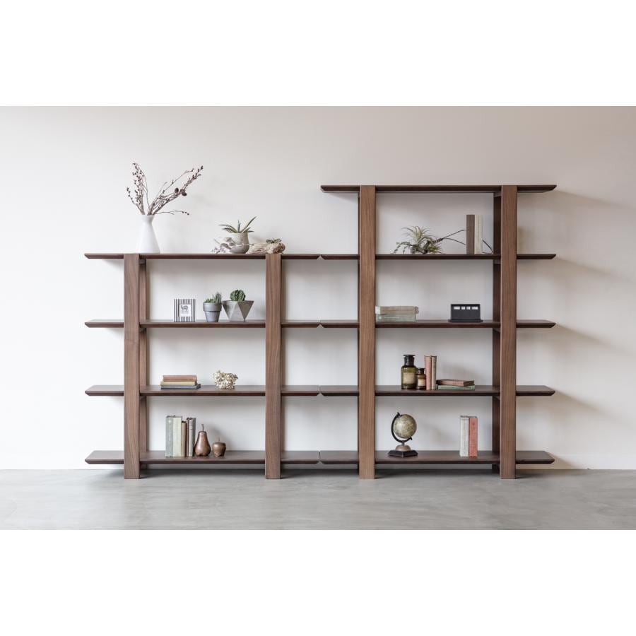 ハンドメイド オープンシェルフ 4棚 ウォルナット無垢材 ハンドメイド