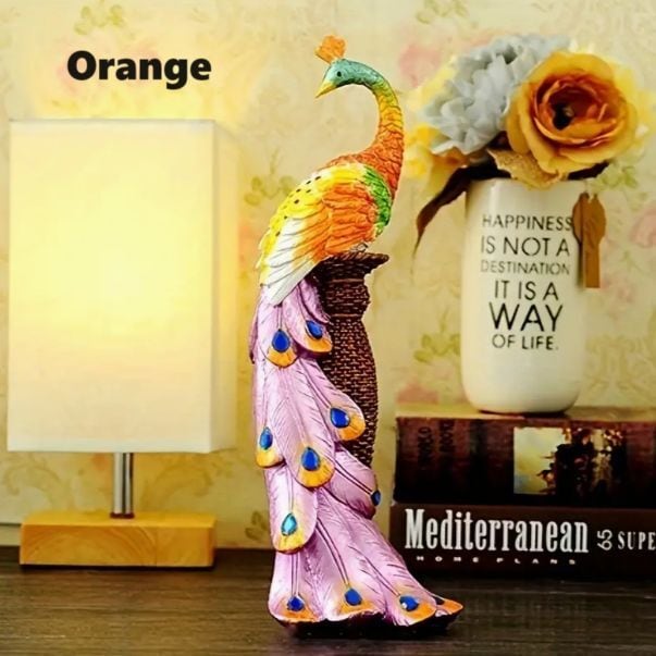 クジャク 置物 豪華 装飾 上品 おしゃれ 孔雀像 ゴージャス 動物 鳥