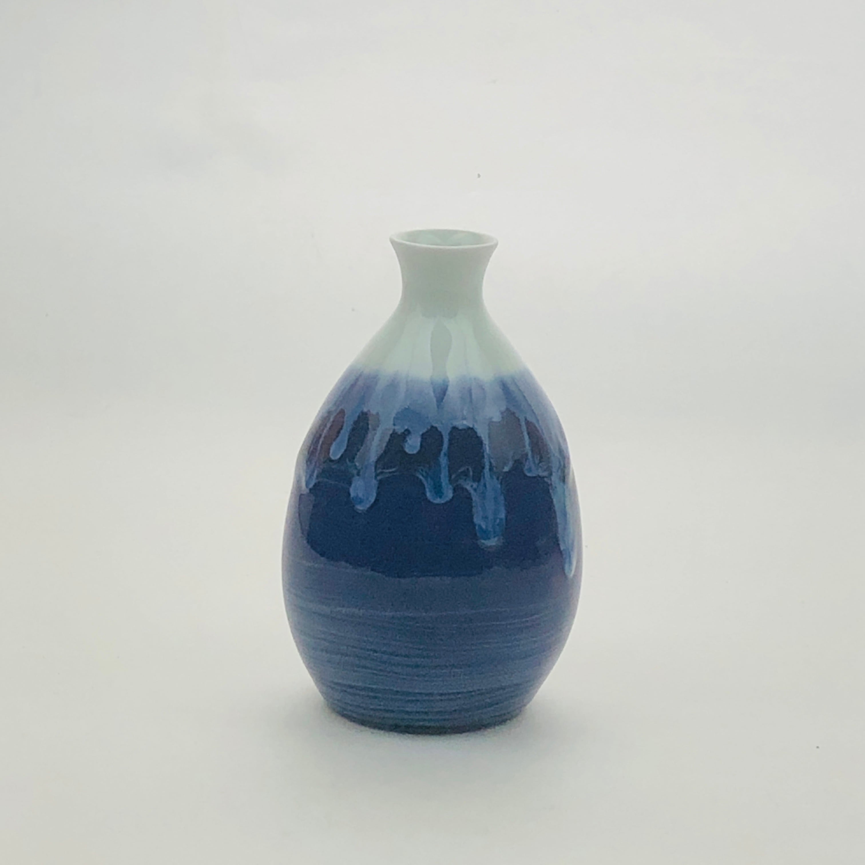 瑠璃徳利（流渦） | 陶芸 泰明窯