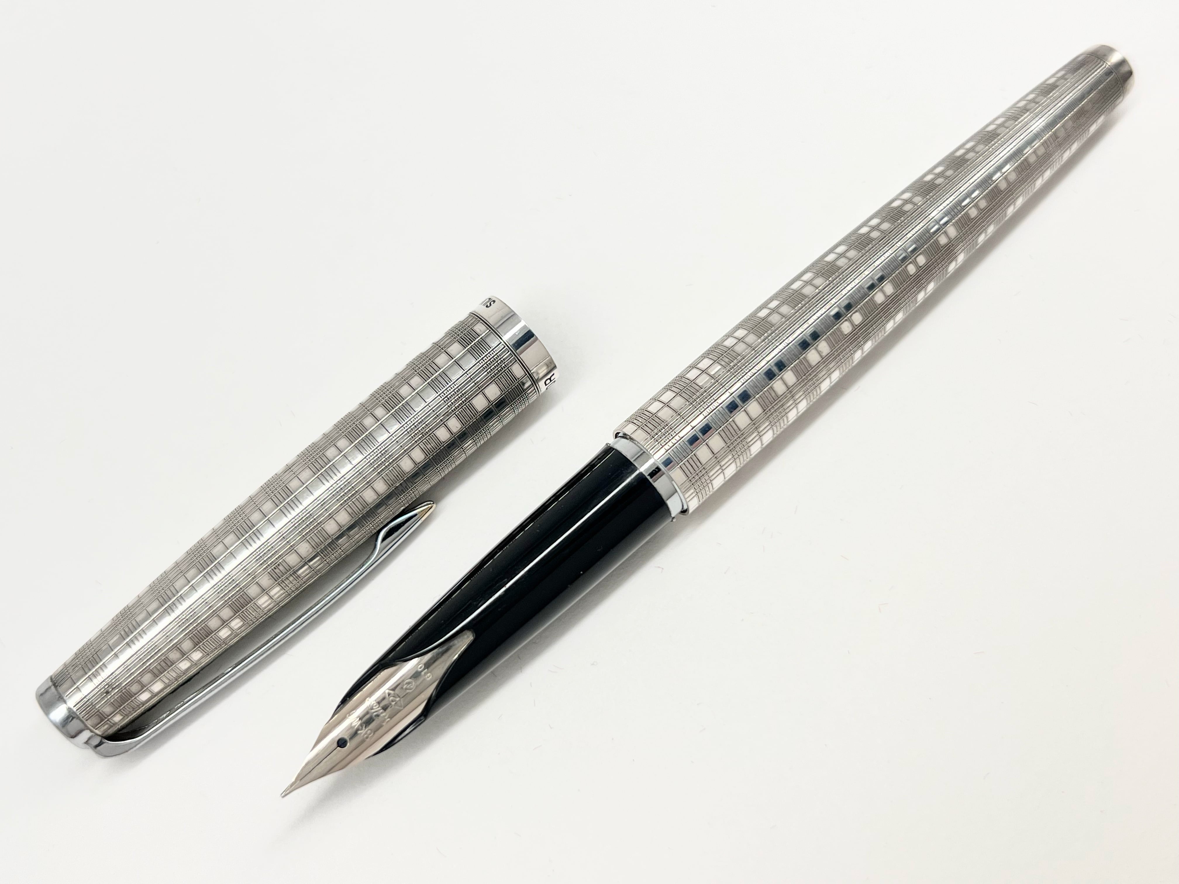 セーラー 万年筆 ペン先 18K WG 本体 SILVER刻印 カートリッジ式 全長