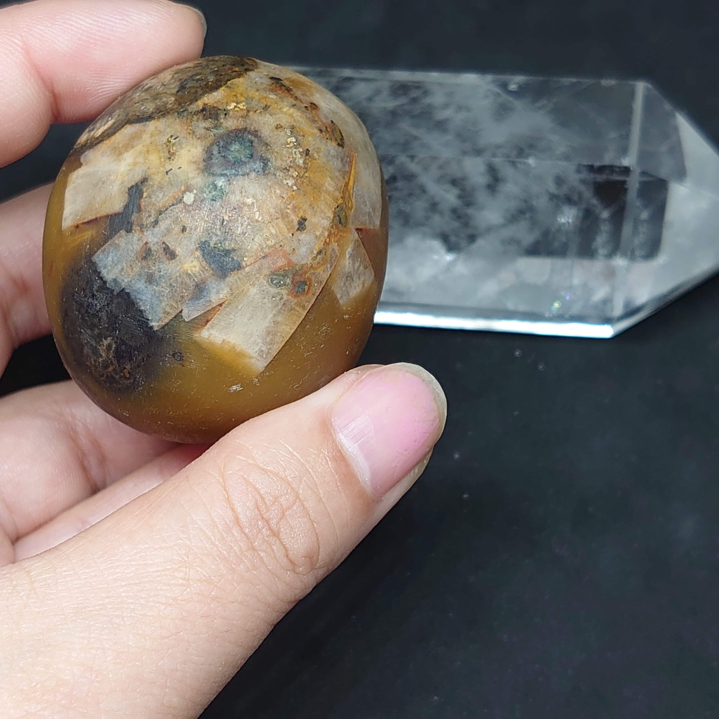 モンゴルゴビ瑪瑙 原石 黄眼石 半透明 置物 スフィア 戦国紅瑪瑙 ゴビ