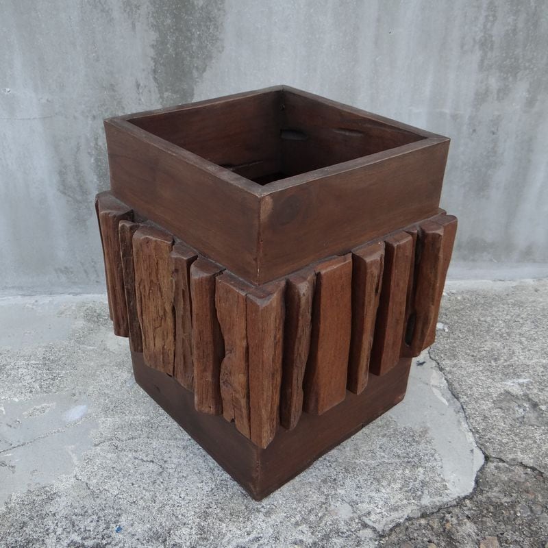 木製収納箱 ダークブラウン 30年前 木製収納箱 ダークブラウン 30年前