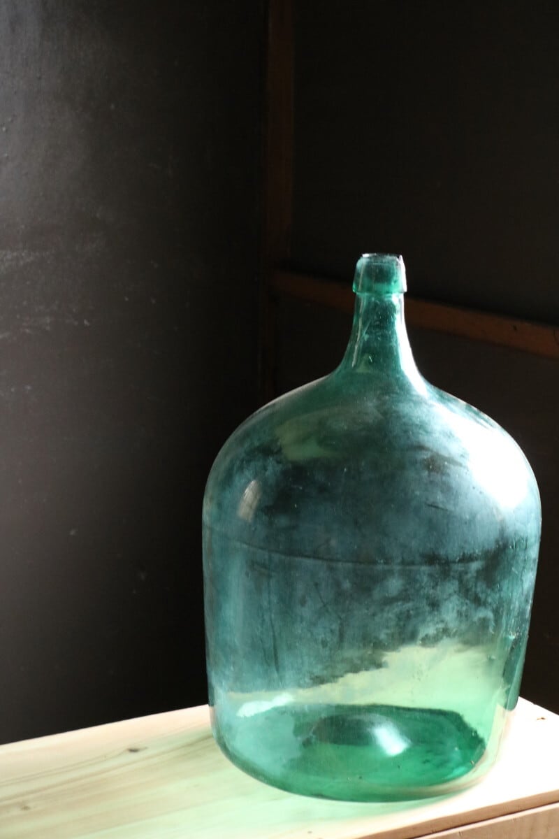 特大デミジョンボトル ガラスビン 古いガラス 美しい気泡と色合い