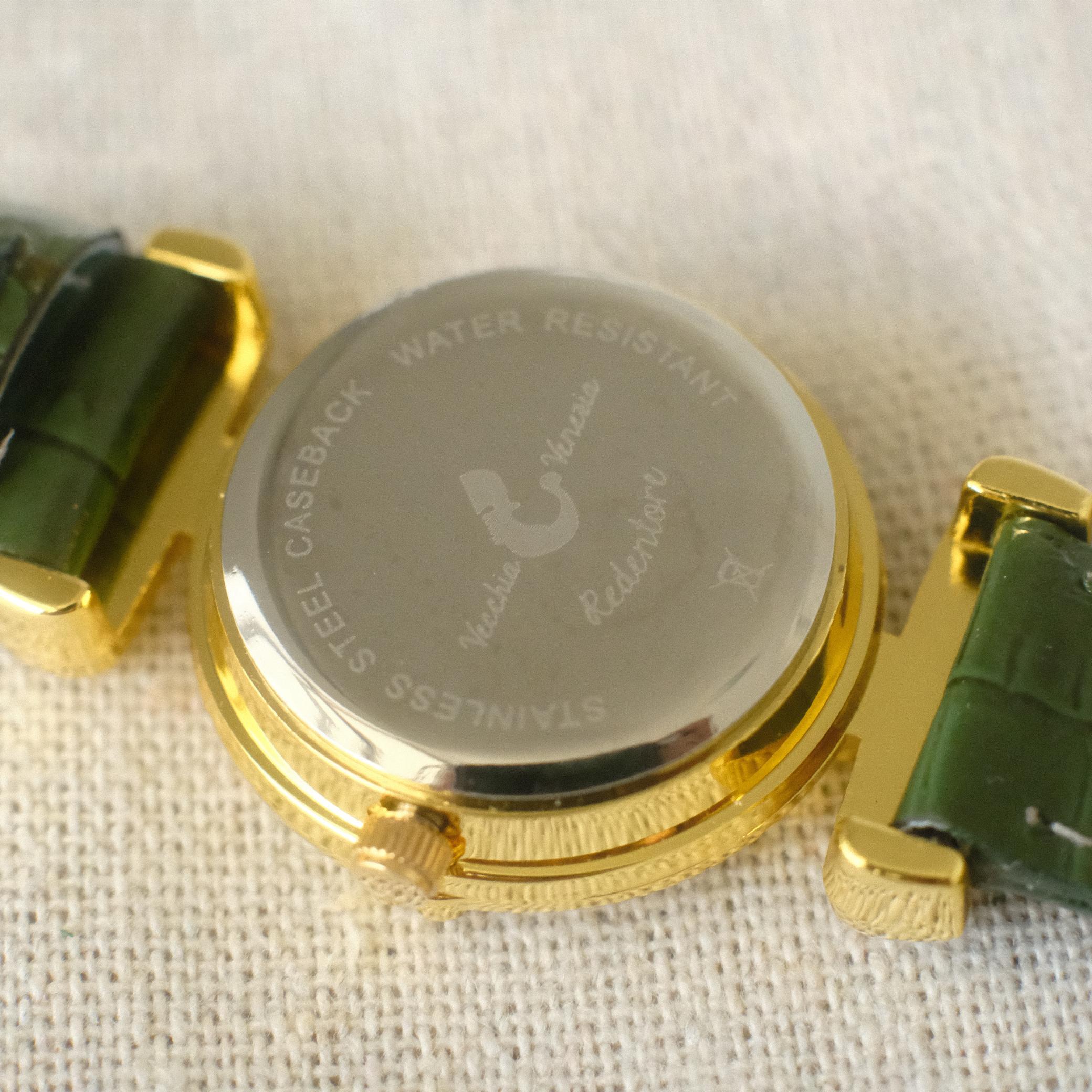 Murano Millefiori Watch With Leather Band - Forest Green | flemington