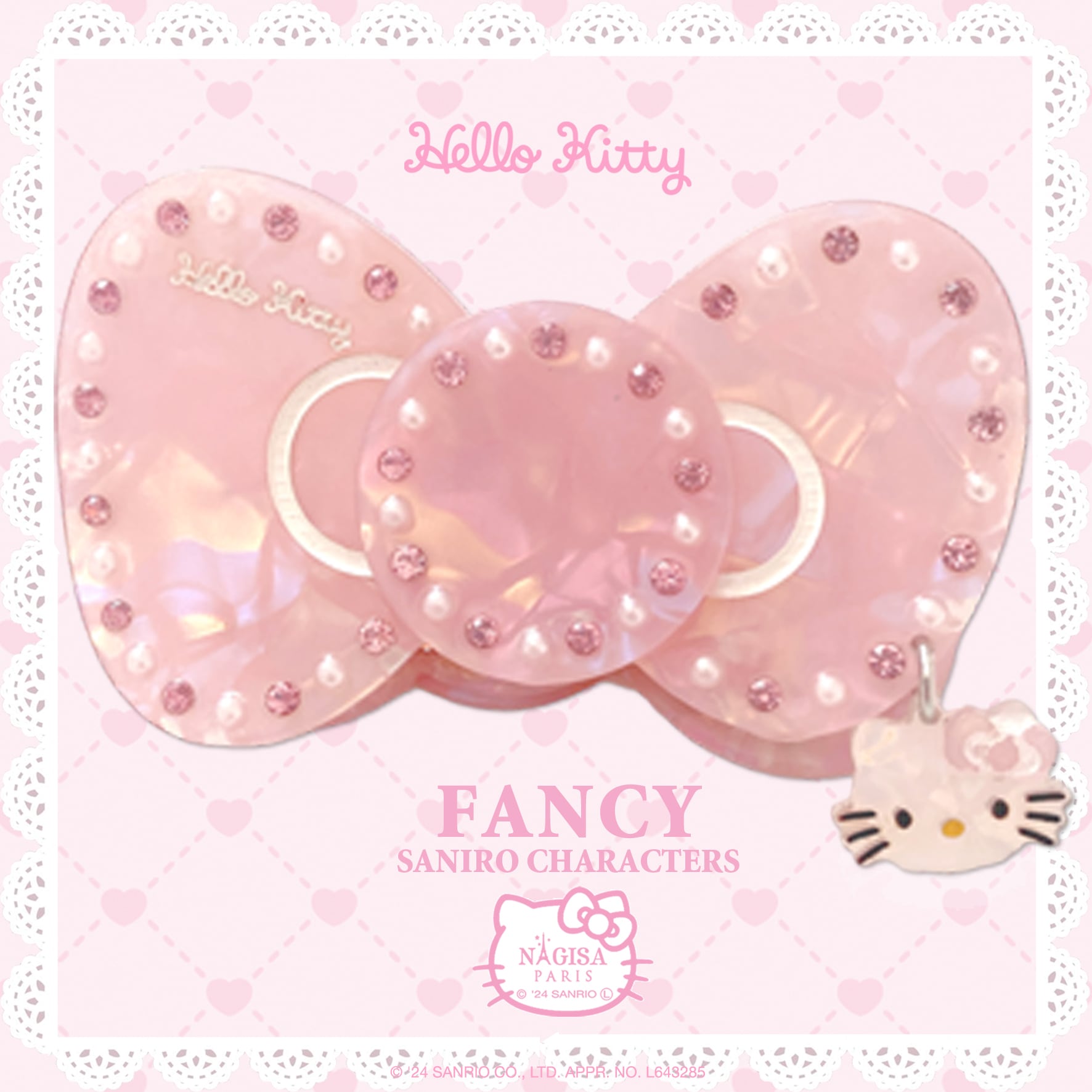 ハローキティ リボン ヘアクリップ ピンク Hello Kitty Bow Hair Clip