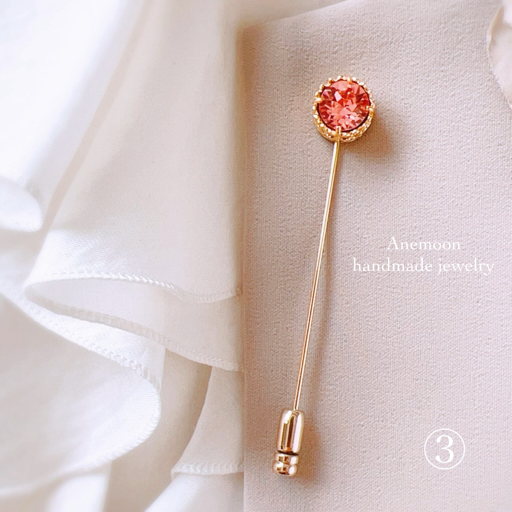 ✧₊⁎フルールドリスクラッシック飾りピン ハットピン ラペルピン 長さ