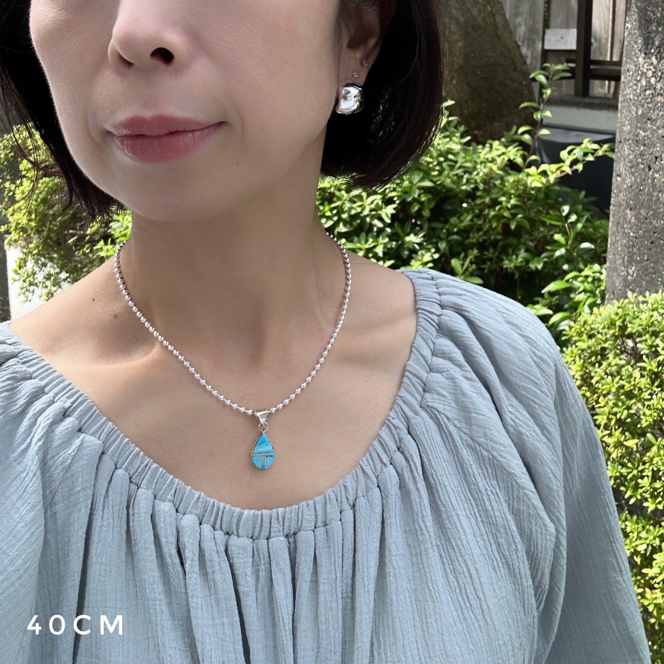 ターコイズ ドロップ型ペンダント