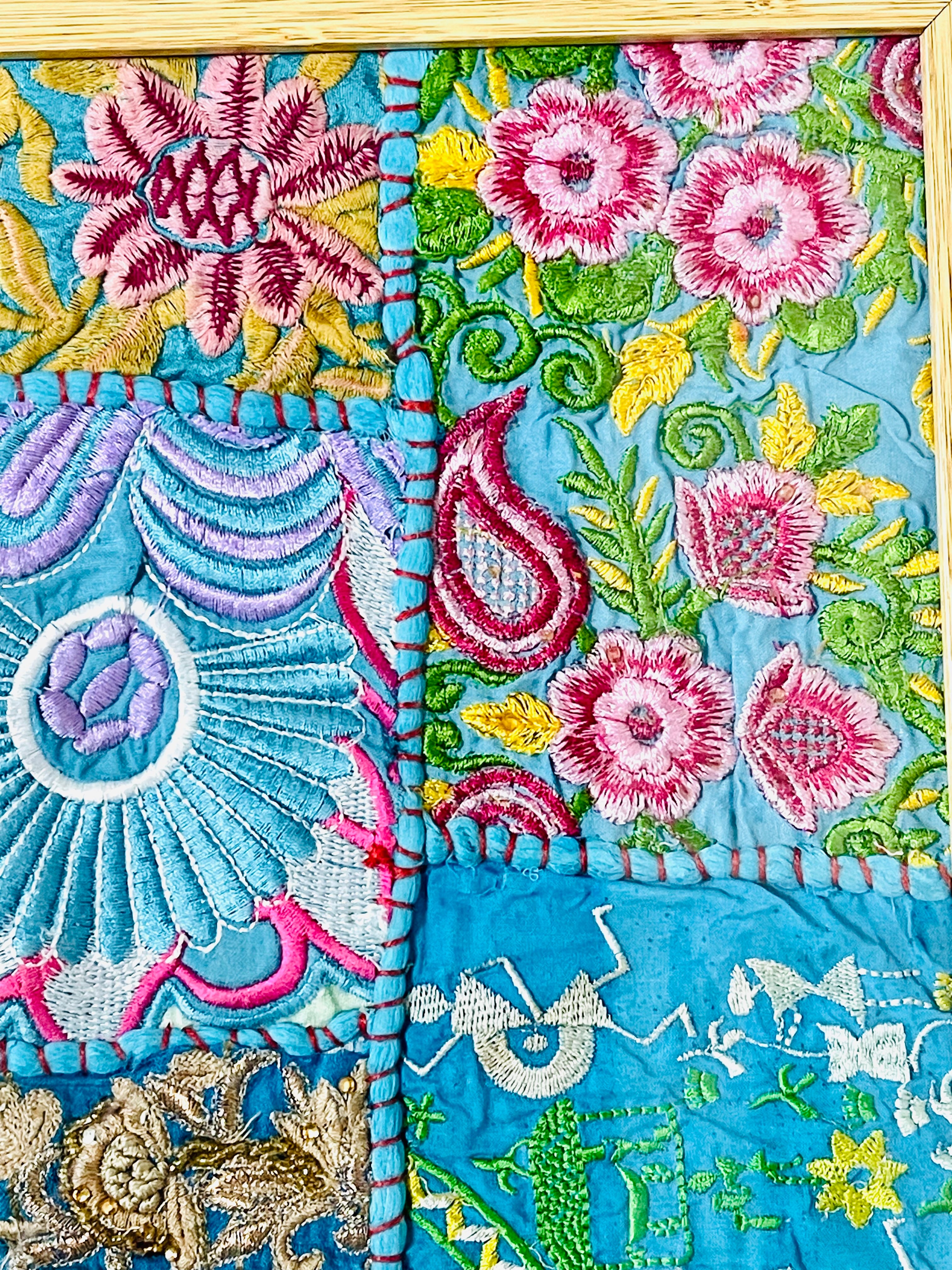 アンティーク ビンテージ インド サリー シルク パッチワーク 継ぎ接ぎ