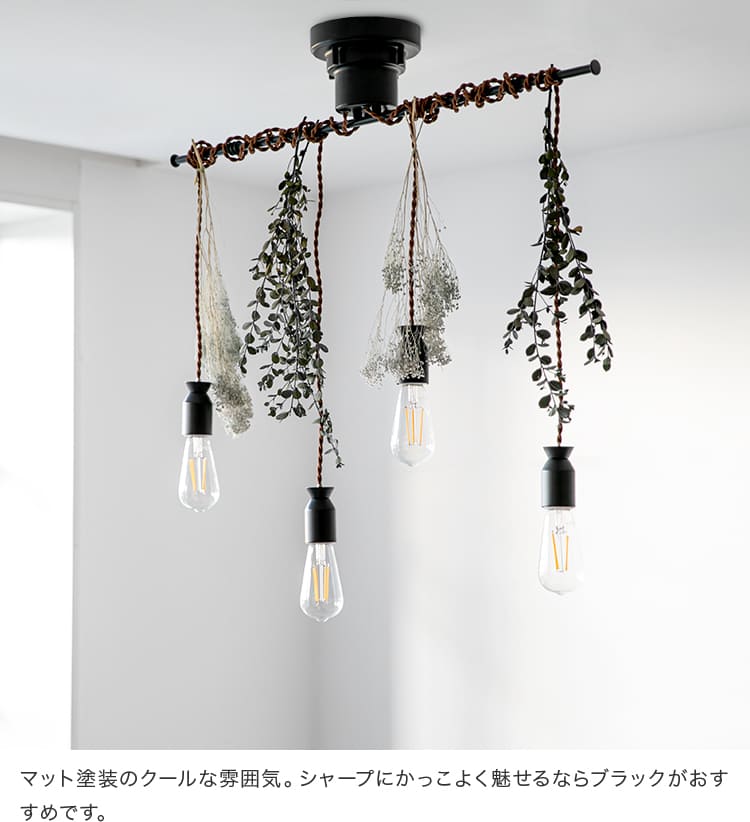 ペンダントライト 4灯 ルバート 本体＋TOLIGOフィラメント電球