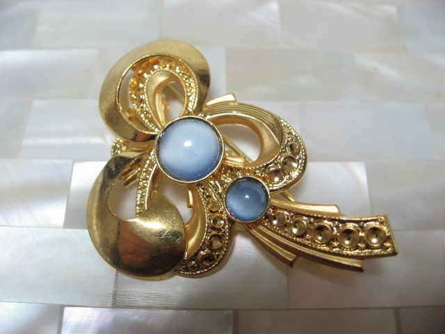 ブルームーンストーンブローチ(ヴィンテージ) - アンティーク