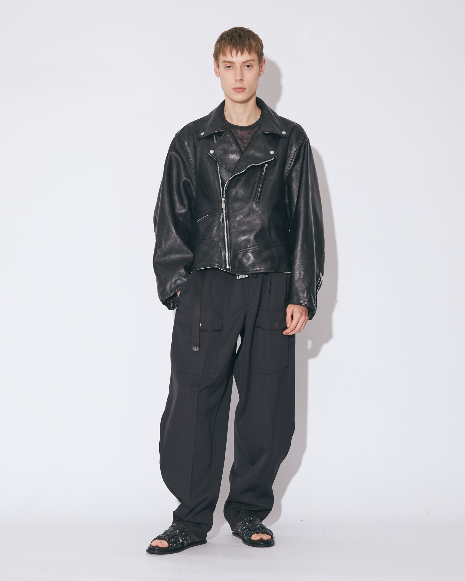 double-end vintage leather racing jacket – beautiful people online