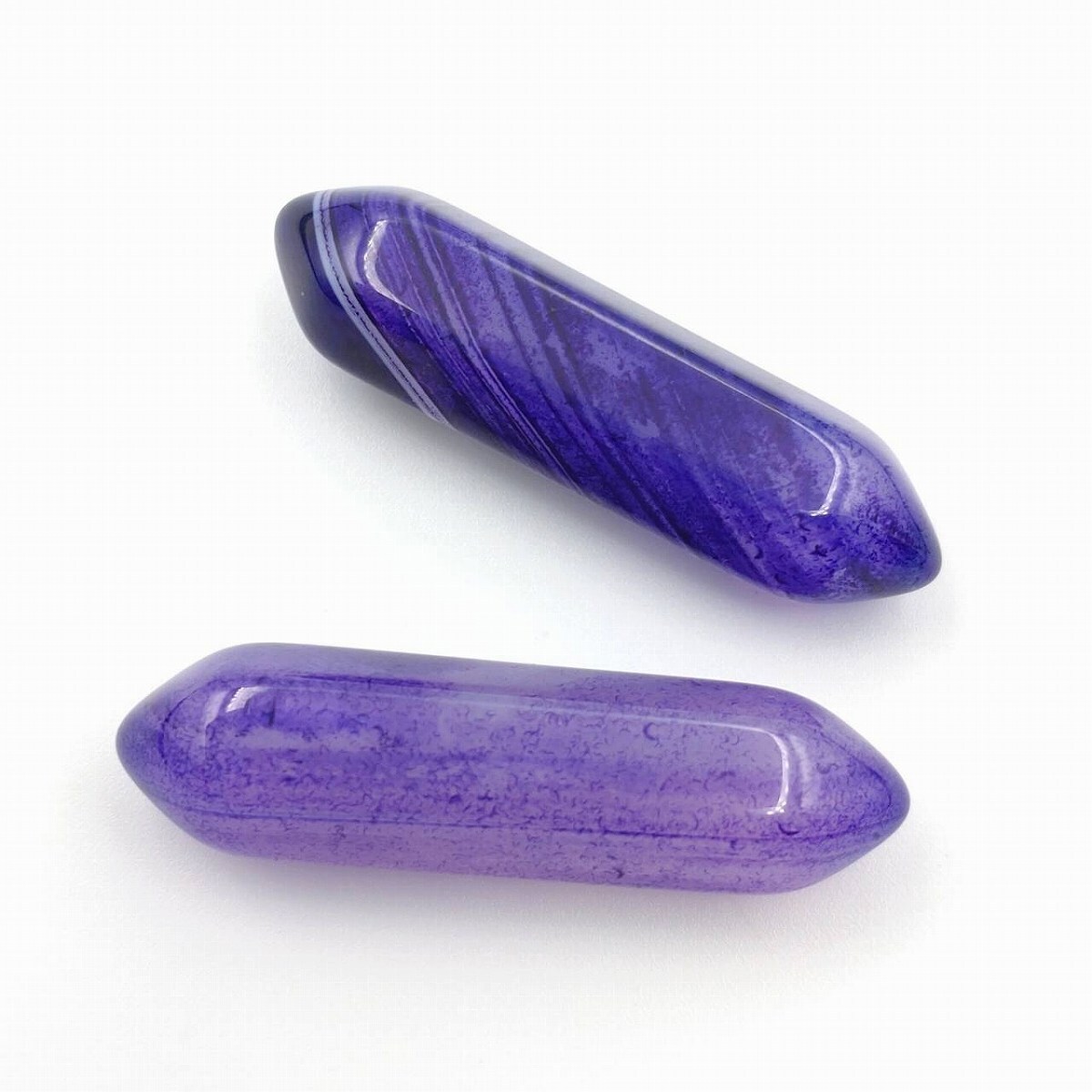 パープルアゲート ポイント型 2個 No.05 浄化用 天然石 パワーストーン