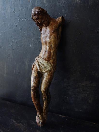 西洋アンティーク フランス・17世紀・宗教オブジェ・キリスト像・木彫